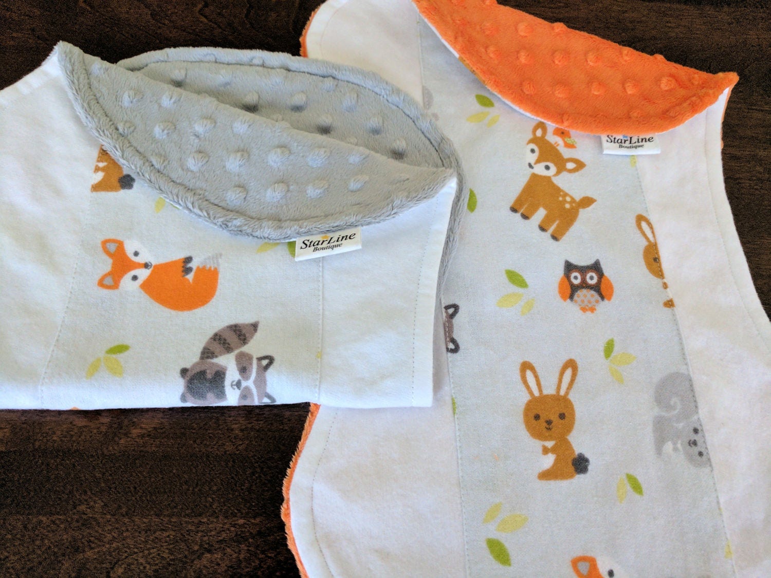 Princesses Cotton Front Towelling Back Bibs & Burp Cloth Handmade Green Princesses Cotton Front Towelling Back Bibs & Burp Cloth Handmade Green