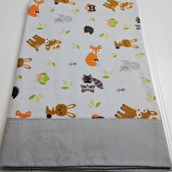 Woodland Swaddle Baby Blanket, Flannel Woodland Blanket, Receiving Blanket, Flannel Baby Blanket, Swaddle Blanket, Woodland Baby Shower Gift