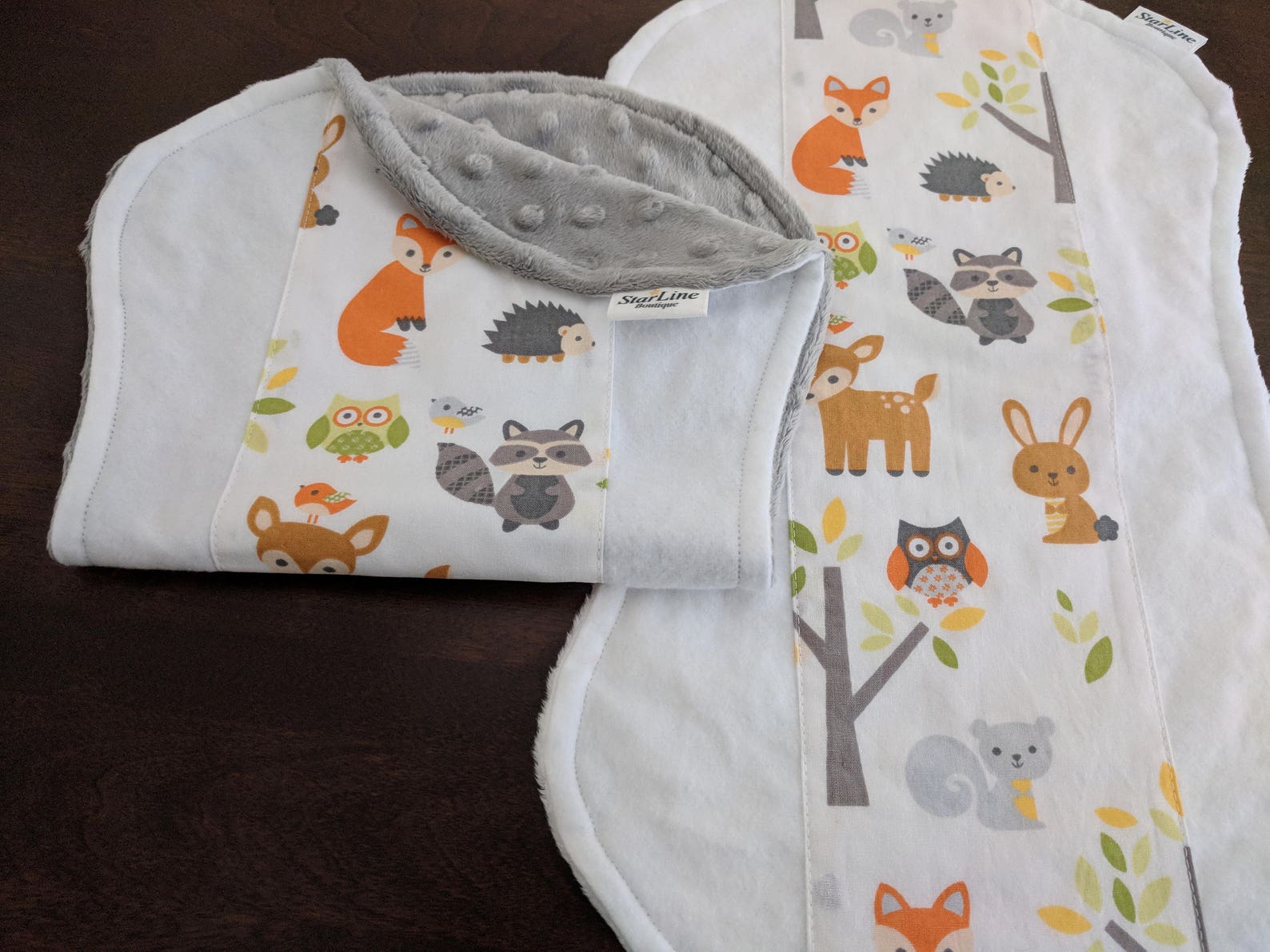 Woodland Burp Cloths Woodland Baby Shower Gender Neutral Etsy