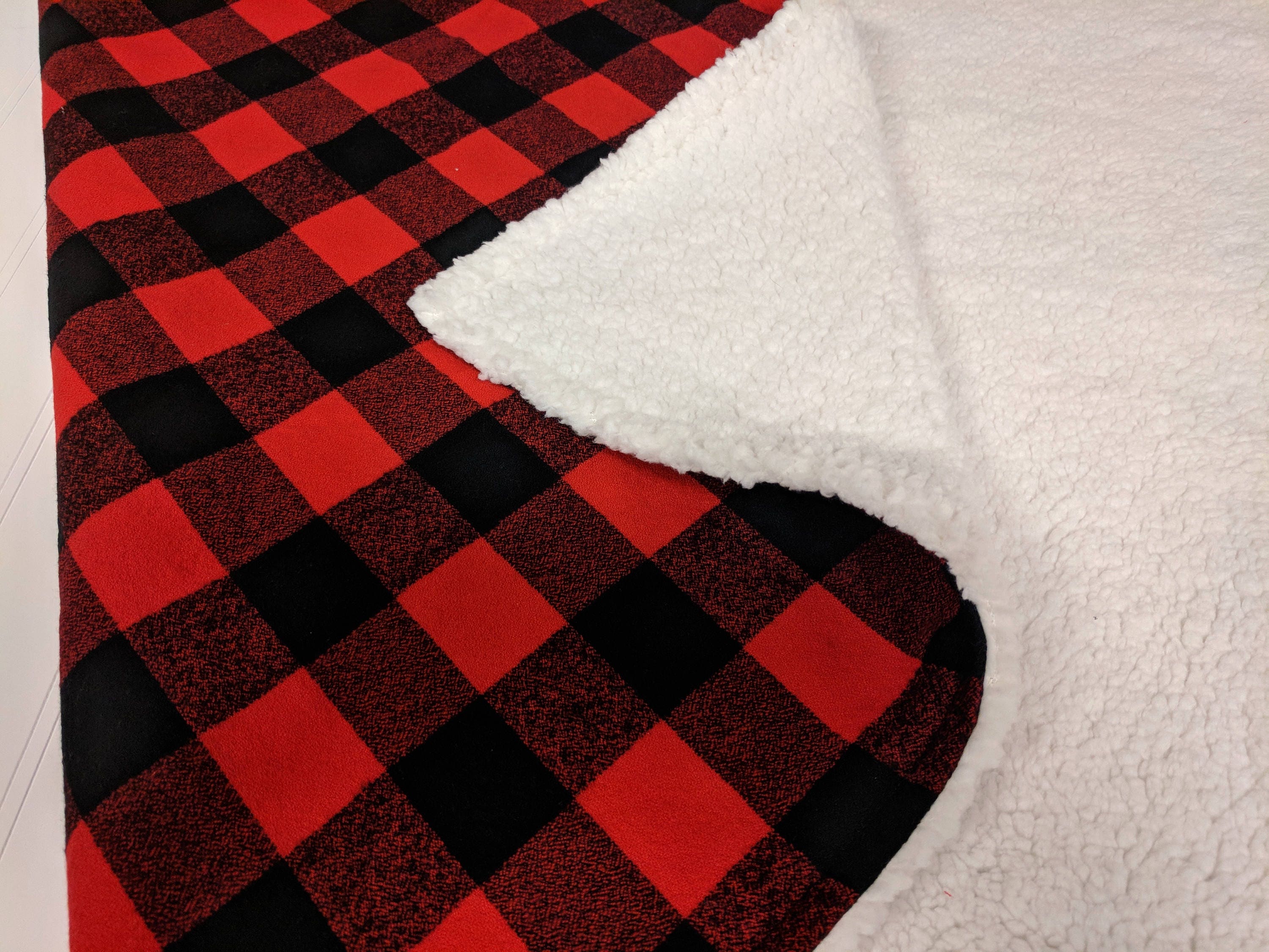 Buffalo Plaid Baby Blanket Sherpa Toddler Blanket Buffalo Etsy