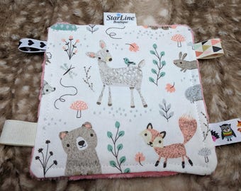 Crinkle Square, Woodland Baby Shower,  Baby Sensory Square, Gender Neutral, Woodland Nursery, Forest Animals Crinkle Square, New Baby Gift