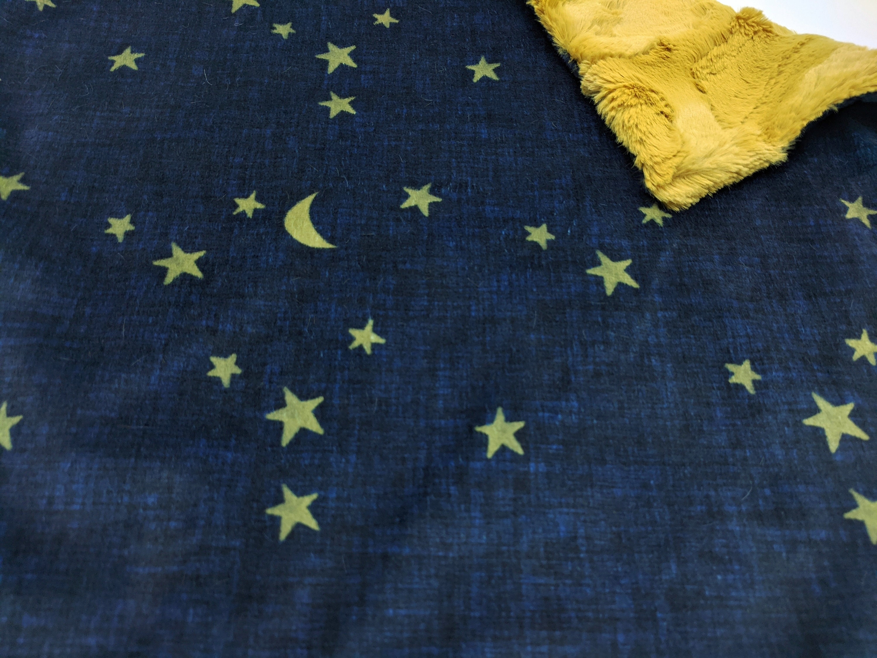 Stars and Moon Baby Blanket Navy Blue Nursery Blanket Stars Etsy