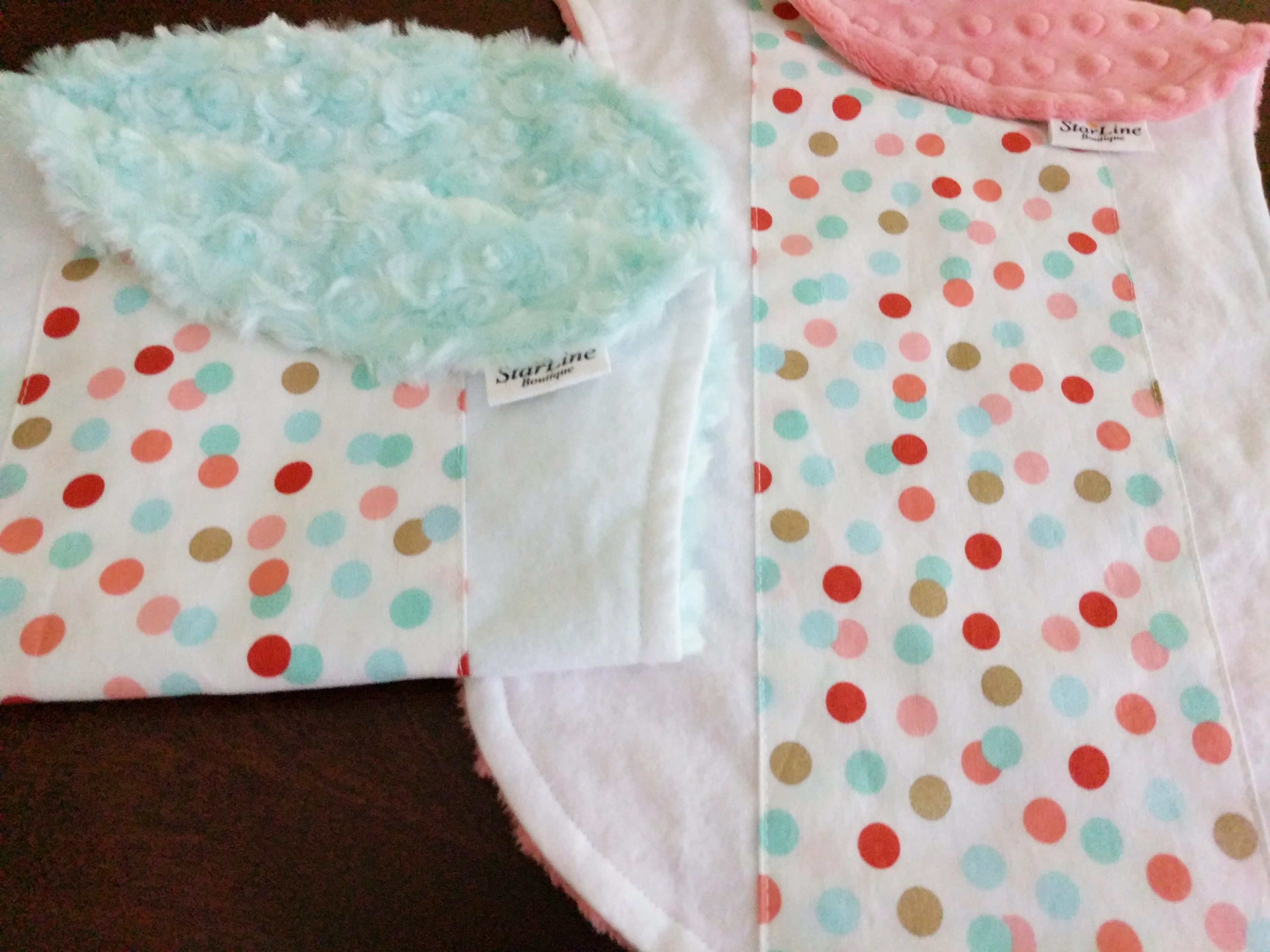 Coral Mint Gold Burp Cloths Polka Dot Burp Cloth Set Polka Etsy