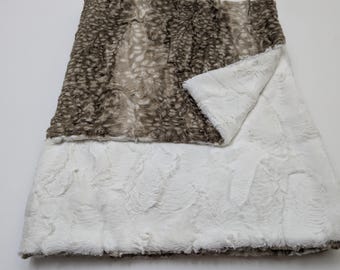 Fawn Minky Blanket, Deer Minky Blanket, Deer Baby Shower, Woodland Baby Blanket, Deer Hide Baby Blanket, Double Minky Blanket, Deer Nursery