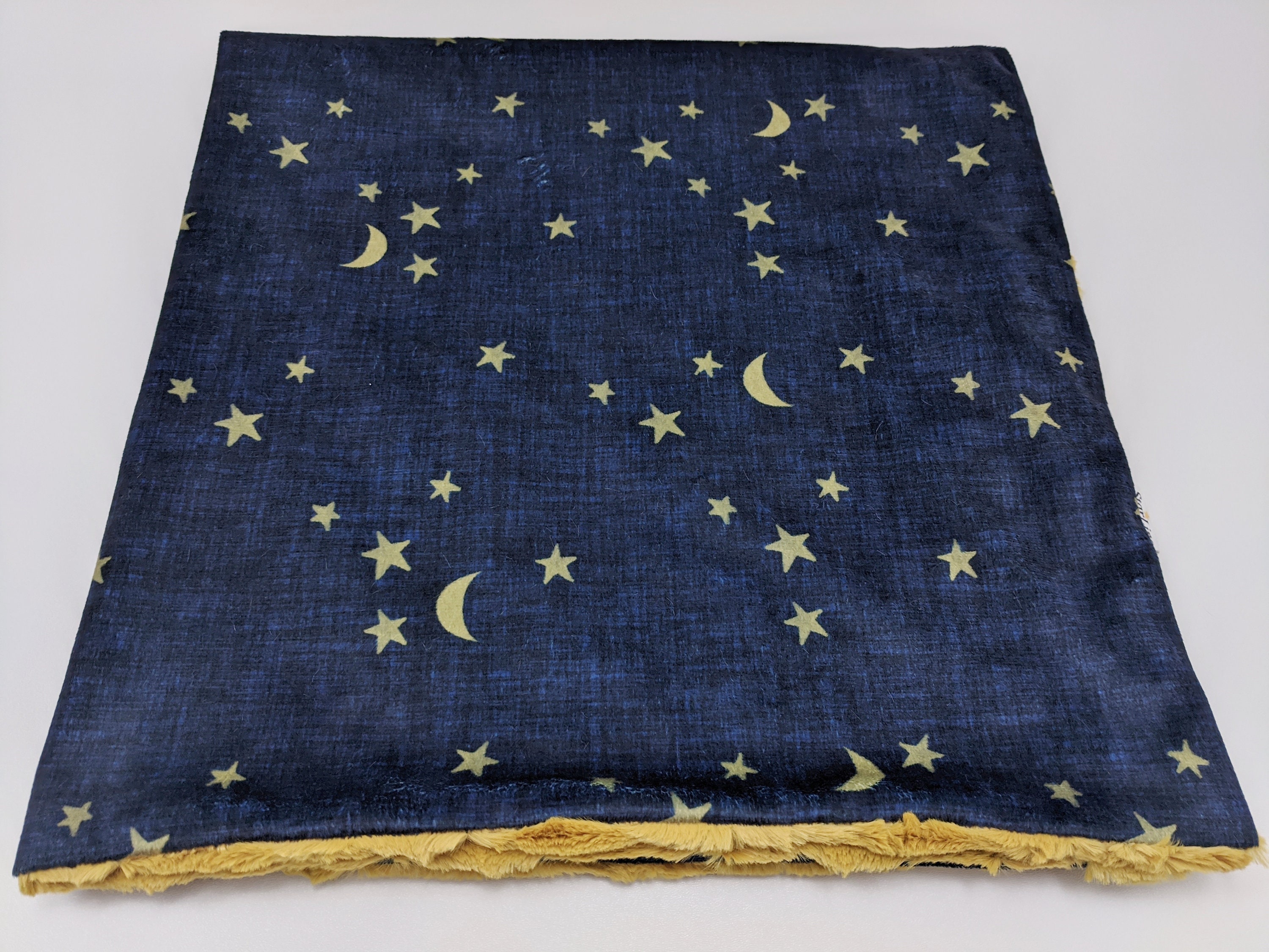 Stars and Moon Baby Blanket Navy Blue Nursery Blanket Stars Etsy