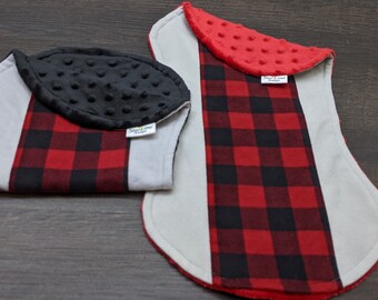 Buffalo Plaid Baby Burp Cloths, Buffalo Plaid Nursery, Buffalo Plaid Baby Shower Gift, Buffalo Plaid Baby Gift, Woodland Burp Cloths Plaid