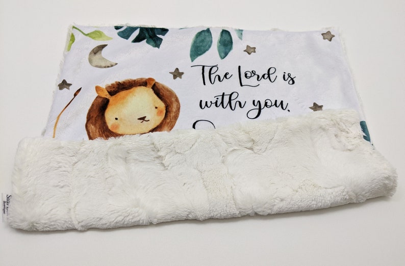 Bible Verse Baby Lovey Baptism Baby Gift Lion Baby Gift Etsy