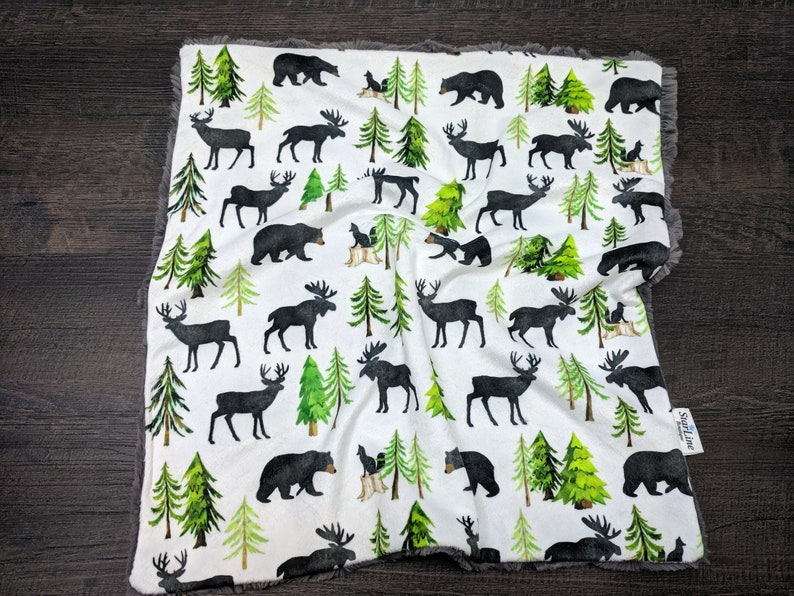 Forest Baby Lovey Minky Security Blanket Woodland Baby Shower Woodland Animals Lovey Forest Woodland Lovey Woodland Forest Nursery Gift