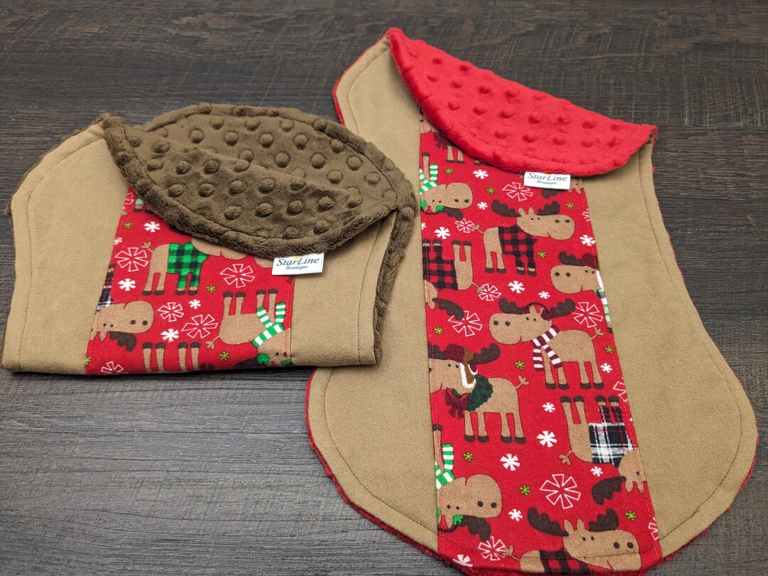 Burps Cloths of Winter Moose Christmas Fun Baby Gift Snow Burp Etsy