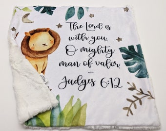 Bible Verse Baby Lovey, Baptism Baby Gift Lion Baby Gift, Jungle Baby Shower Gift, Lion Baby Lovey, Lion Nursery, Christening Baby Boy Gift