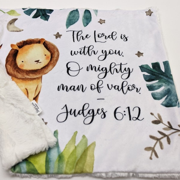 Bible Verse Baby Lovey, Baptism Baby Gift Lion Baby Gift, Jungle Baby Shower Gift, Lion Baby Lovey, Lion Nursery, Christening Baby Boy Gift