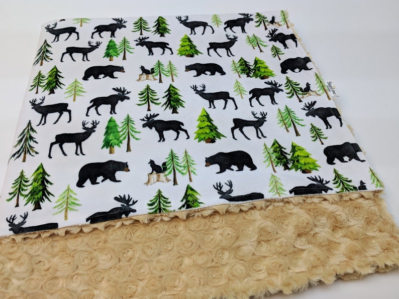 Forest Woodland Baby Blanket Baby or Adult Minky Blanket Woodland Baby Shower House Warming Gift Blanket Forest Gift Forest Minky Blanket