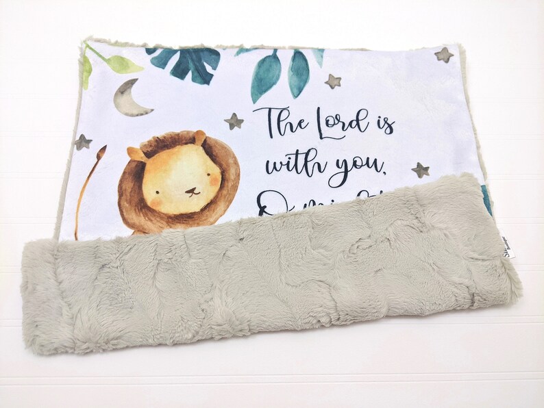 Bible Verse Baby Lovey Baptism Baby Gift Lion Baby Gift Etsy