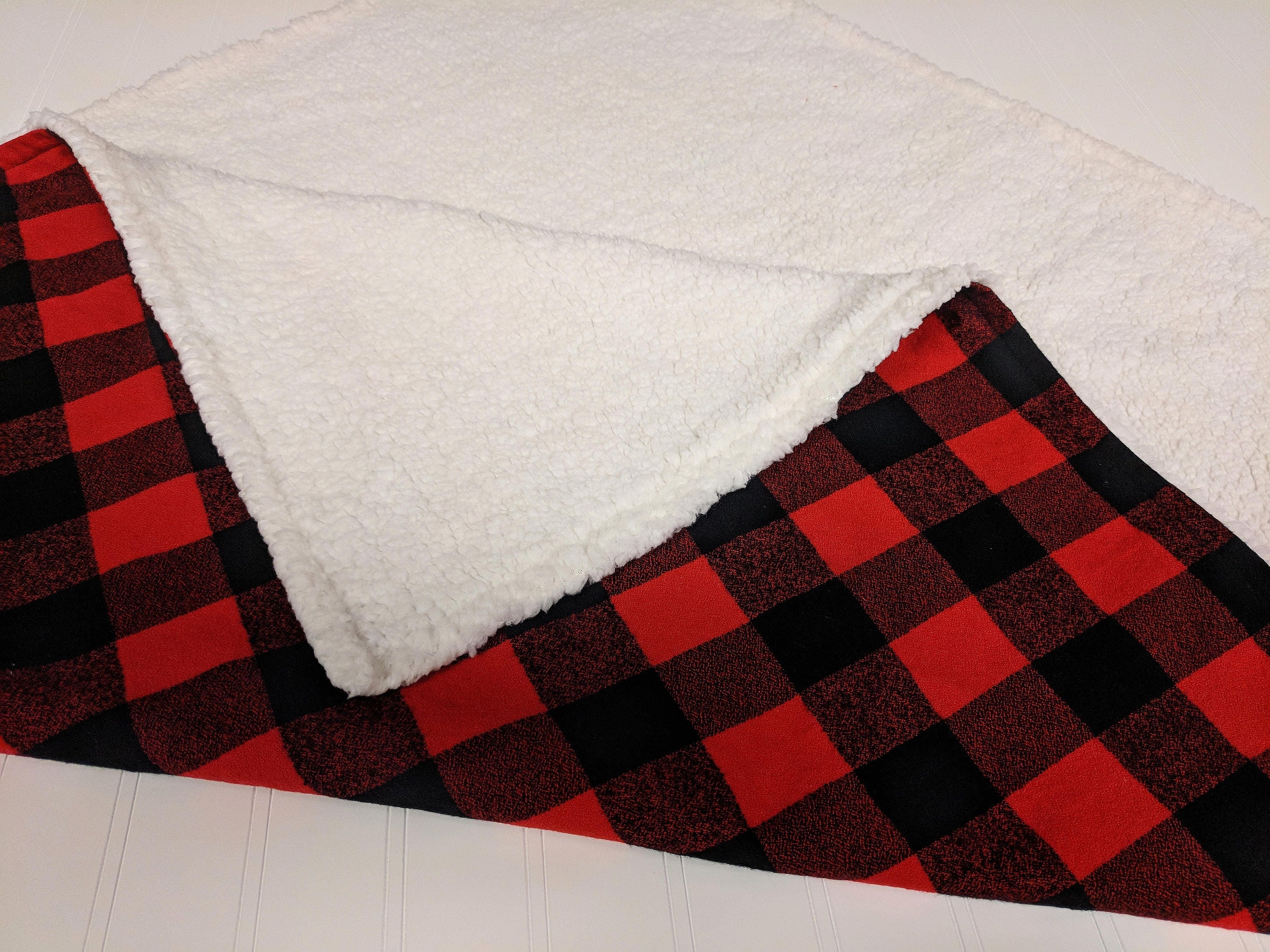Buffalo Plaid Baby Blanket Sherpa Toddler Blanket Buffalo Etsy