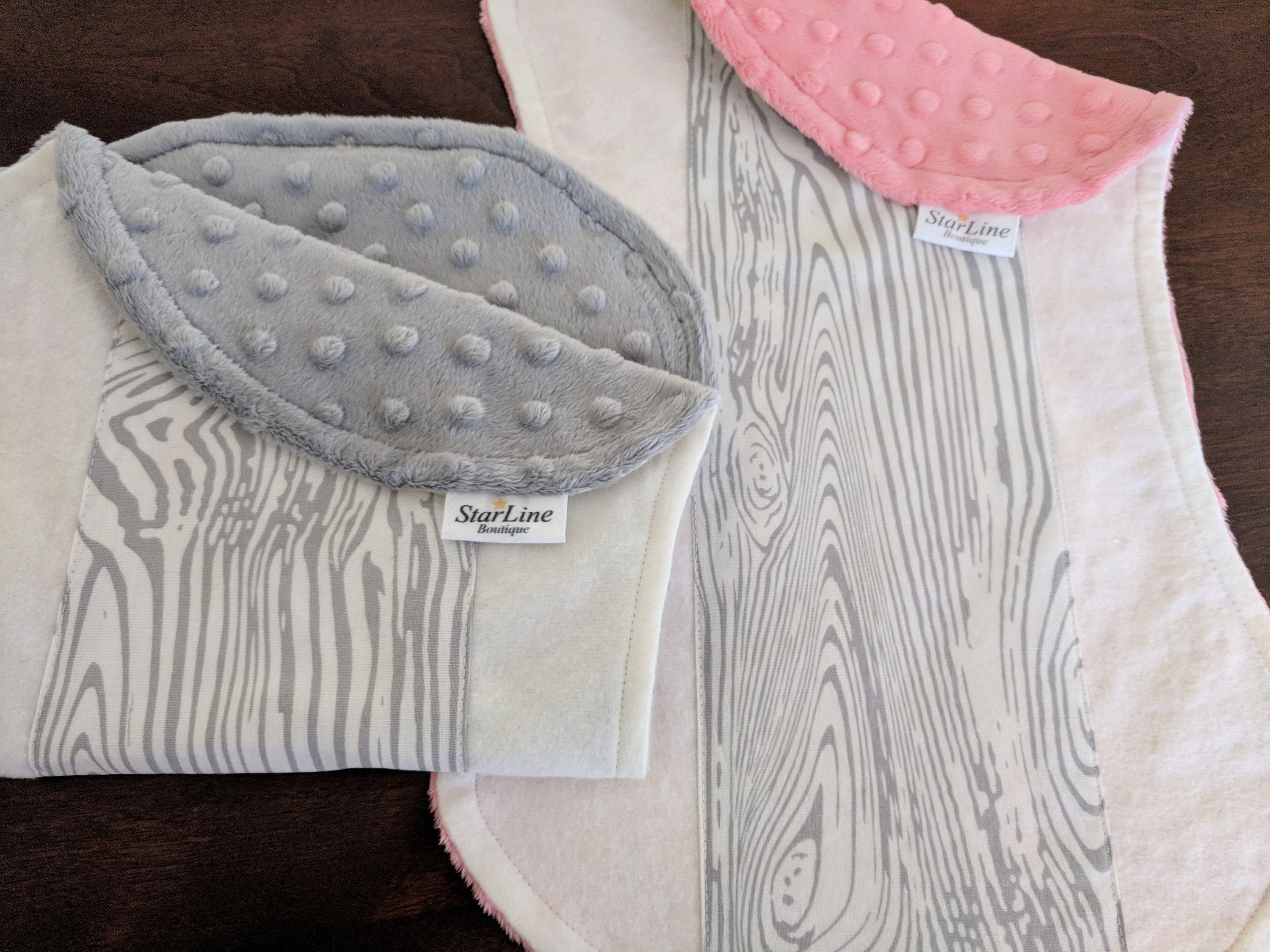 Woodland Burp Cloths Wood Grain Burp Cloths Gender Neutral Etsy