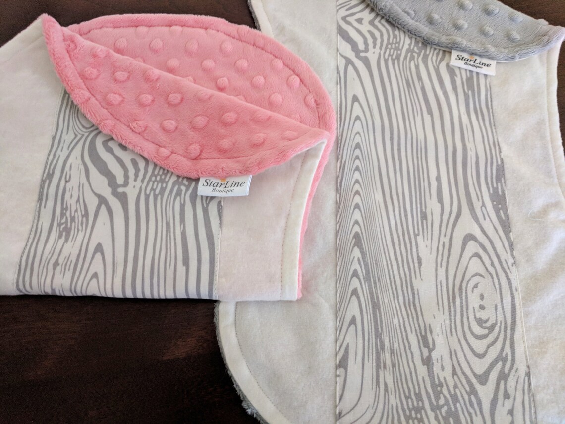 Woodland Burp Cloths Wood Grain Burp Cloths Gender Neutral Etsy