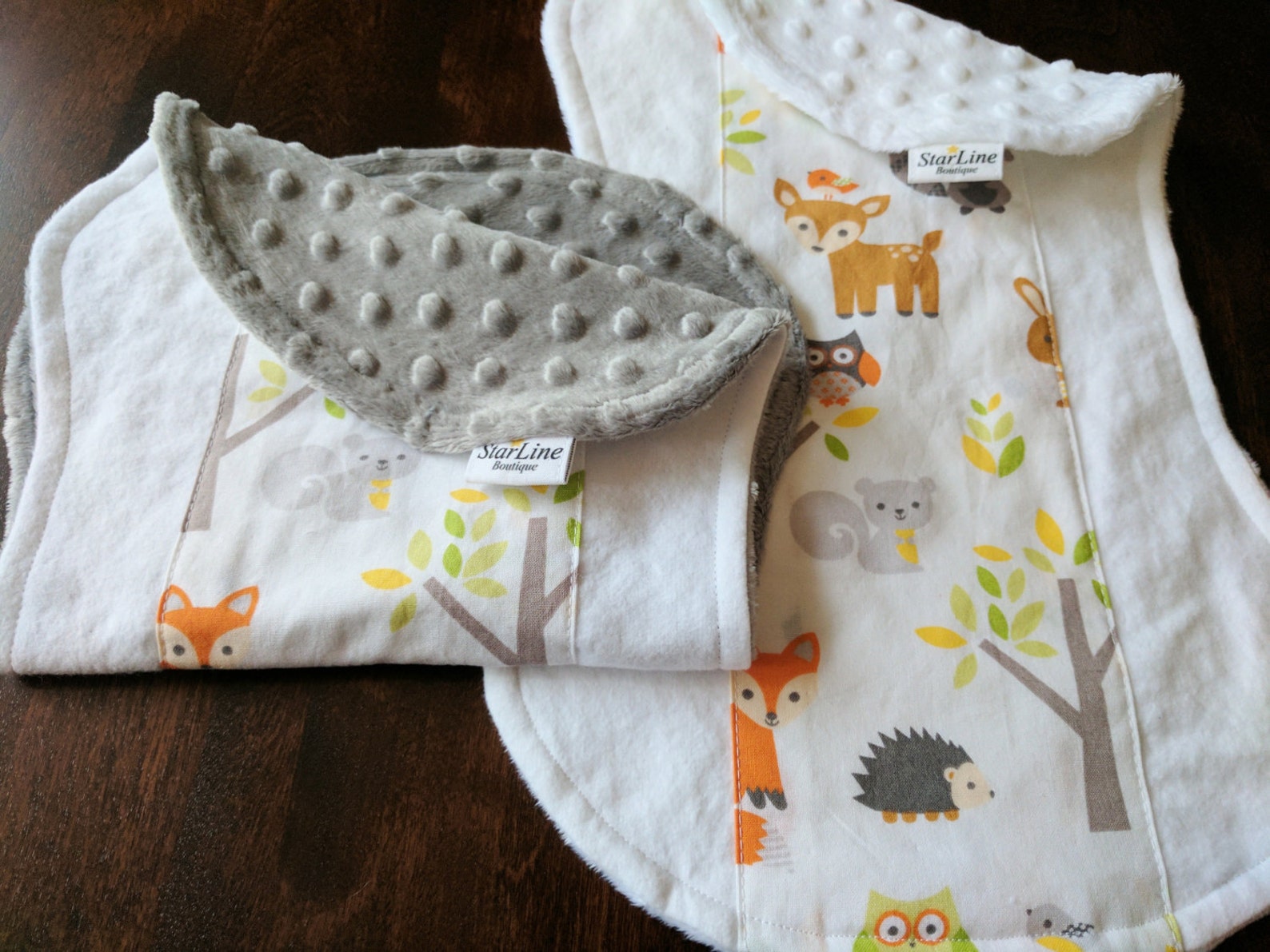 Woodland Burp Cloths Woodland Baby Shower Gender Neutral Etsy