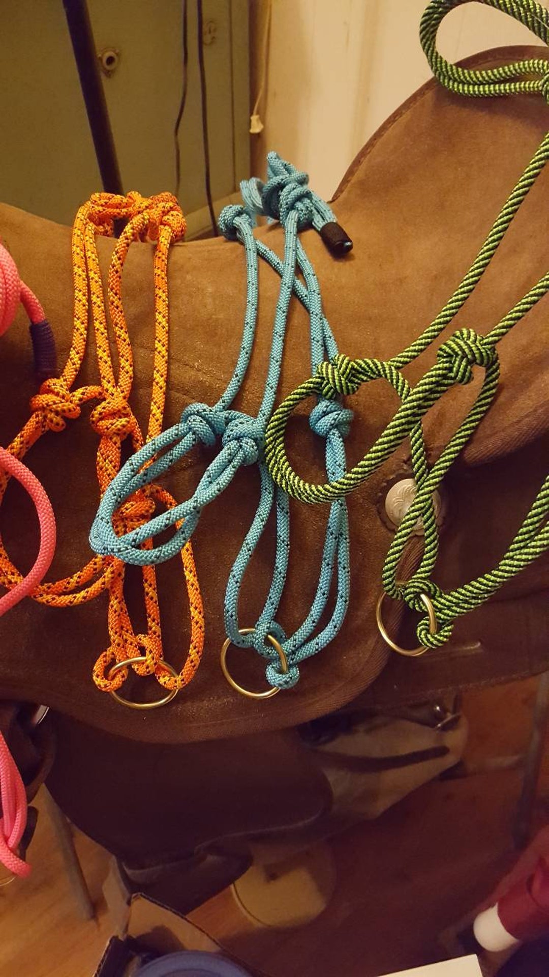 Sliding Ring Rope Horse Halter Tackrope Lunging Haltercustom Horse Tack Rope Halter Sliding