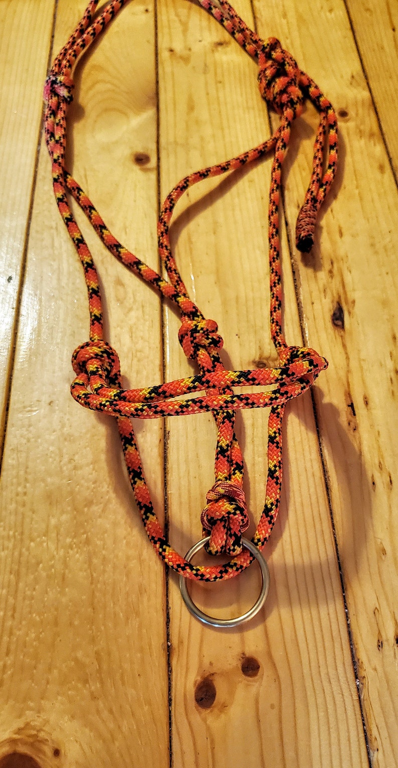 Knotted Rope Training Halter Sliding Ring HalterHandmade Etsy