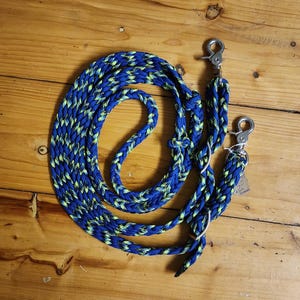 Western Arena Barrel Reins Adjustable Blue Horse Tack Gift for Her Sport Horse Reins Durable and Stylish Braided Paracord Horse Reins