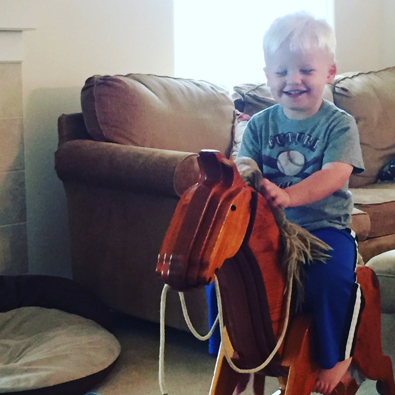 Wooden Rocking Horse // Cavallo Lavianese // Handmade Artisan Rocking Horse // Pane Perso Woodcrafts image 6