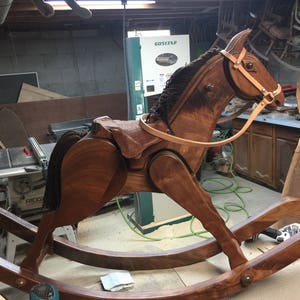 Wooden Rocking Horse // Cavallo Lavianese // Handmade Artisan Rocking Horse // Pane Perso Woodcrafts image 3