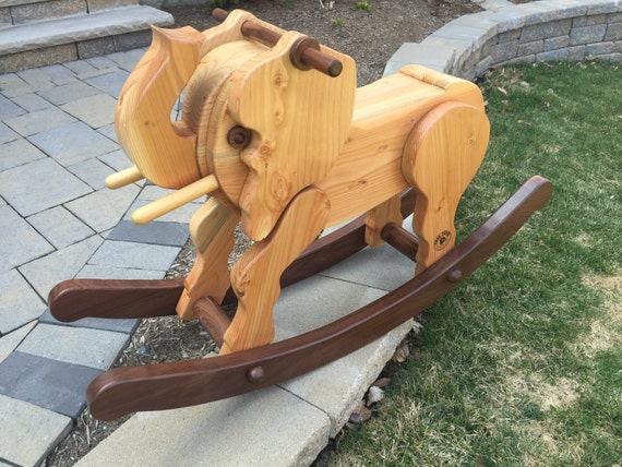 wooden rocking elephant