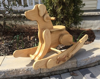 Wooden Rocking Dog // il Cane // Handmade Artisan Rocking Dog