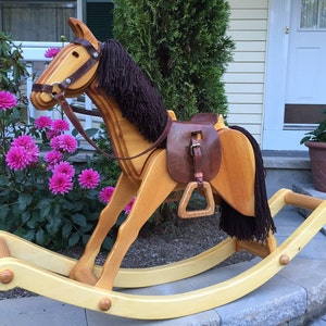 Wooden Rocking Horse // Cavallo Lavianese // Handmade Artisan Rocking Horse // Pane Perso Woodcrafts