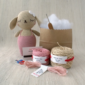 Sweet Amigurumi Design - BELLA the Bunny - DIY Crochet amigurumi kit, Christmas Gift, Rabbit - Please read Item Decription for details