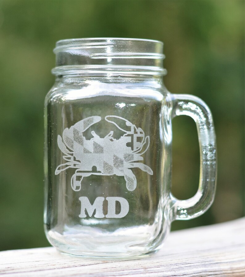 Maryland Crab Gift SetEngraved Mason Jar Mug with 2 Engraved Etsy
