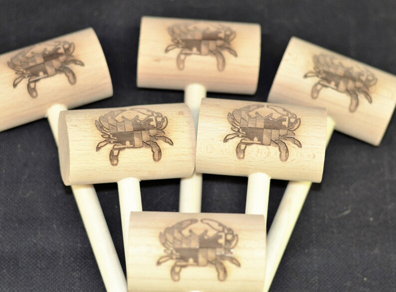 Crab Mallets set of 6engraved With Maryland Crab Etsy Denmark