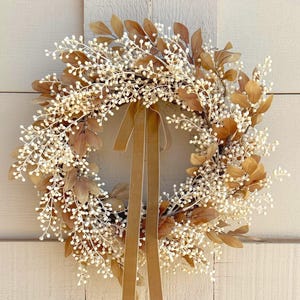 Fall Berry Wreath Neutral Fall Wreath Thanksgiving Wreath Farmhouse Mantel Fall Wreath for Front Door New Home Gift Fall Wedding Gift Berry