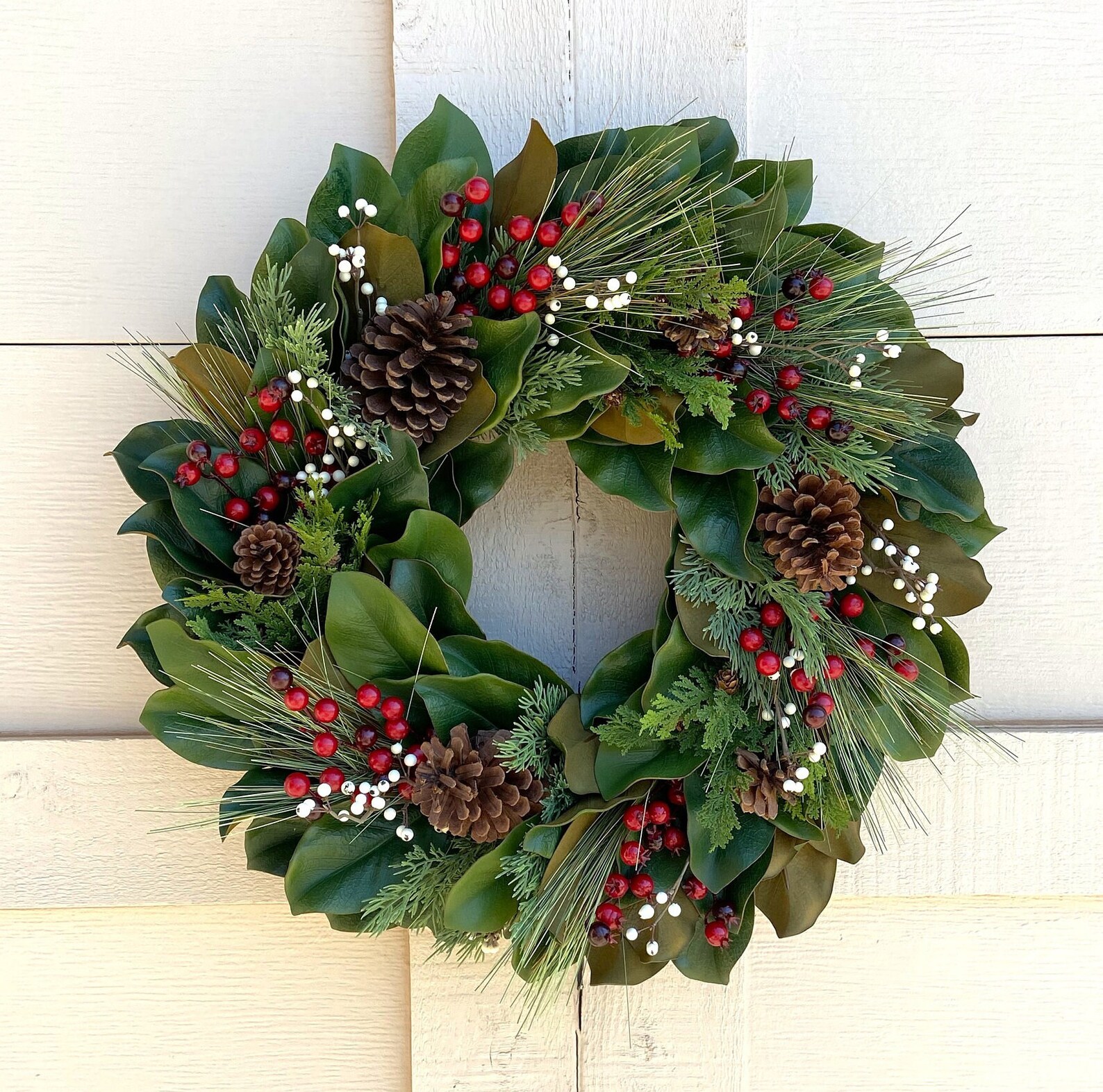 Magnolia Wreath Christmas Magnolia Wreath Winter Wreath for Etsy