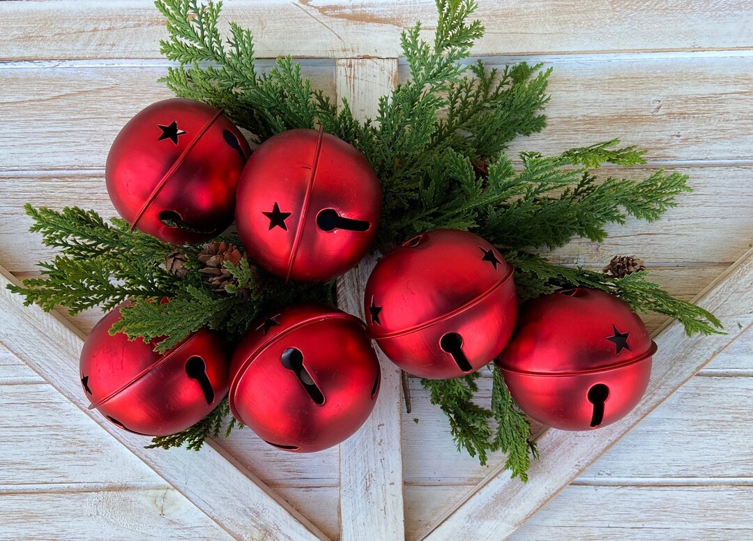 Christmas Bells Red Metal Bell Craft Bells Christmas Bells for Etsy