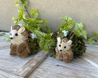 Hedgehog Figure Decor Hedgehog Spring Decor Gift for Hedgehog Lover Spring Decor Sisal Animal Figure Hedgehog Wreath Supply Centerpiece