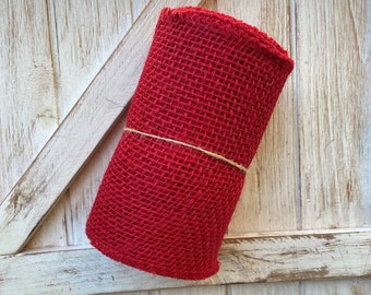 Burlap Roll Ribbon Colored Burlap Red Jute Burlap Christmas Ribbon Craft Wreath Supplies Patriotic Decor Fourth of July Valentine Burlap Red