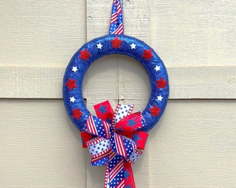 American Flag Wreath July 4 Wreath Patriotic Flag Wreath Fourth of July Stars and Stripes Wreath July 4th Wreath New Home Patriotic Gift