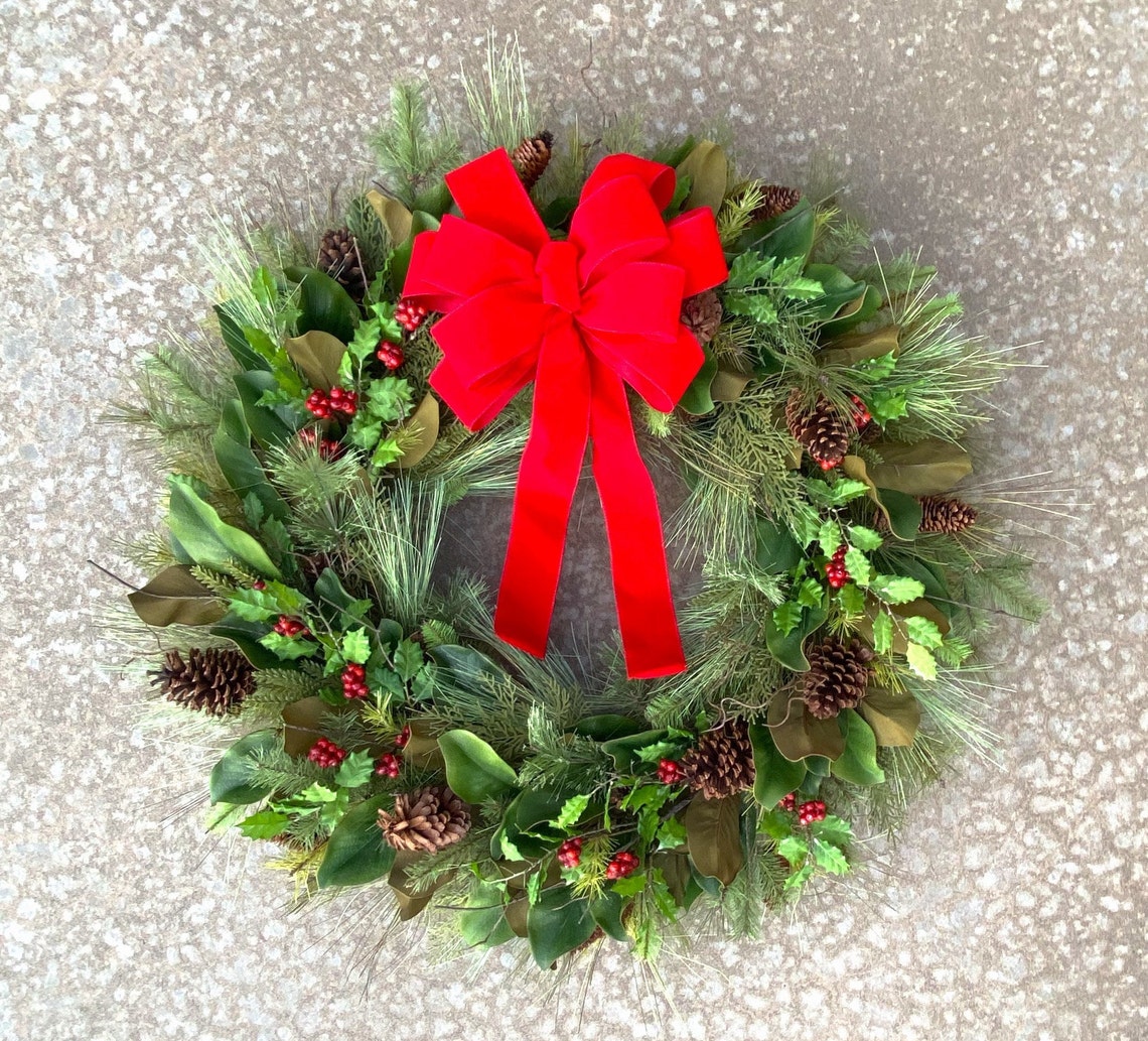 Christmas Wreath Extra Large Wreath Mantle Wreath Magnolia Etsy