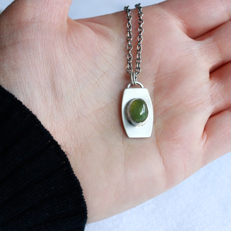 Green Vesuvianite Necklace Green Stone Necklace Solitary or Etsy