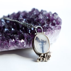 Dendritic Agate Necklace, Botanical Castings #1