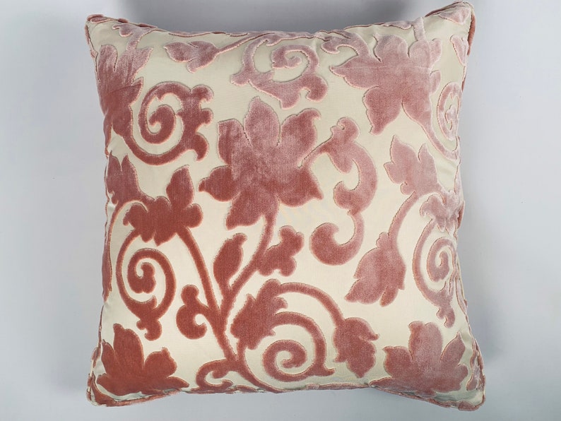 Eurosham or Lumbar Pillow Accent Pillow Schumaker Champagne and Rose pink Embosed Design Pillow Cover Throw Pillow