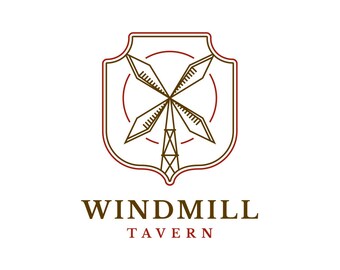 Windmill Tavern Logo Template | Custom Logo Design | Premade Logo