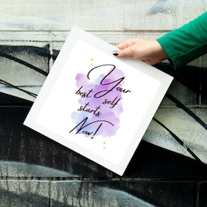 Athlete Motivation Wall, Your Best Self Starts Now, Athlete Gift, Motivational Card, Motivational Mug, Motivational Framed Art, PNG download