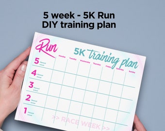 5 Week 5K Run Training Plan Template (Printable and Fillable PDF)