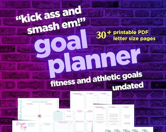 Goal Setting for Athletes, Smart Goals for Athletes,  Goals for Fitness, Printable Workbook, Goal Planning Guide, Goals Worksheet, Undated
