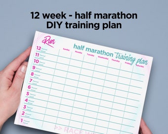 12 Week Half Marathon Training Plan Template (Printable and Fillable PDF)