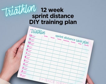 12 week Sprint Distance Triathlon, Training Plan Template, Sprint Triathlon Training, Triathlon Race Plan, Prepare for a Sprint Triathlon