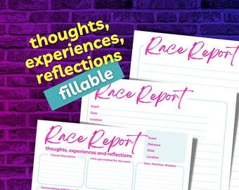 Write a Post-Race Run Report, Running Race Recap, Post Run Race Analysis, Running Race Results, Race Stats, Printable and Fillable PDF