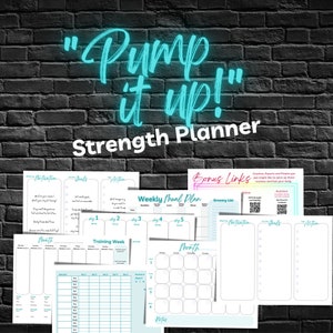 Strength Training Planner, Split Routine Log Sheets, 4 Week Training Cycles, Strength Training Meal Planning, Planner for Women, Athletes